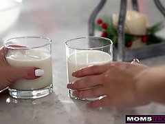デカパイ, ブロンド, フェラチオ, イく瞬間, 下着, オナニー, 淫乱熟女, 濡れ