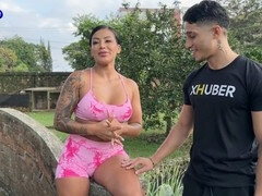 Offering cash to voluptuous Mariana Martix for public park sex - Milan Rodriguez