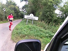 イギリス人, ヨーロピアン, ヒール, 熟年, 公共, シーメール, 一人, ストッキング