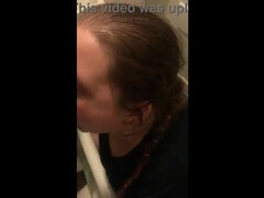 素人, 浴室, デカ尻, フェラチオ, 気狂い, 赤毛, シャワー, フェラする