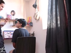 Culo, Mamada, Morena, Estilo perrito, Tetas naturales, Pequeña, Tetas colgantes, Fumando