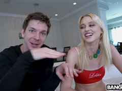 Grote lul, Blond, Pijpbeurt, 1 man 2 vrouwen, Reusachtig, Monster, Tiener, Trio