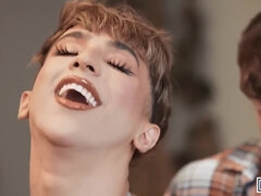 お尻, デカ尻, デカチン, バイセクシャル, チン, バック, 三人, オッパイの
