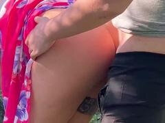 Amateur, Beso negro, Culo grande, Mamada, Europeo, Al aire libre, Público, Adolescente