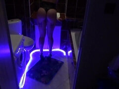 Kont, Grote kont, Vrouw, Gotisch, Latex, Feest, Alleen, Toilet