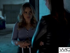 デカパイ, 茶髪の, バック, 眼鏡, タトゥー