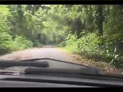Enthousiasteling, Pijpbeurt, Auto, Stel, Lul, Latijnse vrouw, Melk, Buiten
