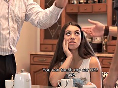 DADDY4K. Experienced man penetrates his sons girlfriend with a hard penis