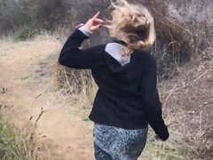 Charming MILF outdoor emotion-charged sex clip