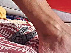 Hotsportfitboys Horny Exhibitionist Beach Cock Flash: Rough Stroke Sparks Massive Hard Boner
