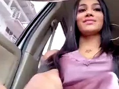 TS Laura gets caught jerking in public and cums