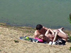 Plage, Couple, Allemand, Hard, De plein air, Adolescente, Voyeur