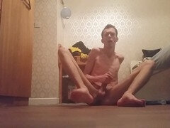 Slaapkamer, Grote lul, Voeten, Homo, Masturbatie, Mager, Alleen, Tiener