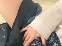 Femelle, Japonaise, Masturbation, Orgasme, Chatte, Jupe, Solo