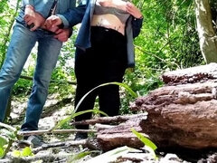 First Time Cumming in Nature with MILF Mom - Big Ass BBW Handjob Outdoor
