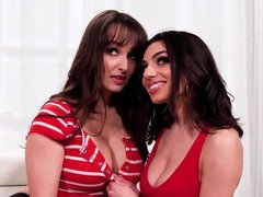 Ass, Big tits, Fingering, Lesbian, Licking, Pussy, Shaved, Stripping
