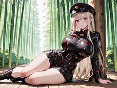 Blonde Valkyries Undressing Moment, That Great-slit Black Uniform Is Insane!