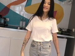 Asiatique, Grosse bite, Mignonne, Fait maison, Petite femme, Chatte, Maigrichonne, Jarretelles