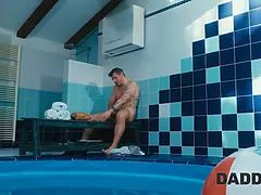 美人, 爸, 彼女, Hd, ラティーナ, プール, 叫ぶ, オッパイの