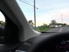 Bruinharig, Vingeren, Flashing, Orgasme, Openbaar, Kut duiken, Geschoren, Tieten likken