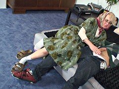 Lonely 60 years old granny pleases a stranger