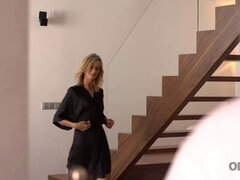 Beauté, Blonde, Tchèque, Grandpère, Chatte, Maigrichonne, Fils, Épouse