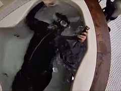 Fetisch, Latex, Maske, Unter wasser