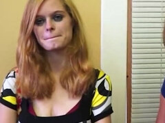 Jamie Litton biting her lip and sucking nasty cock