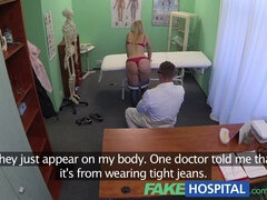 Hot blonde patient gets a thorough check-up in this POV fakehospital scene