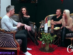 Hot European Swingers Girlfriends Fucking in lesbian action in front of their husbands