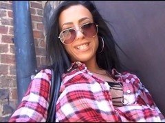 Sexy amateur public flashing and voyeur babe Skylars outdoor