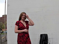 Lassie strips naked in public