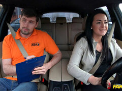 フェラチオ, 茶髪の, 車, 手コキする, キス, オマンコ