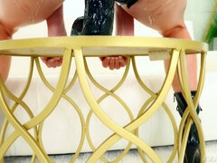 茶髪の, ディルド, 母, オイル, 馬乗り, 一人, 長身, おもちゃ