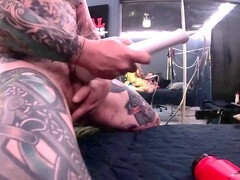 Anal, Ass to mouth, Big cock, Dildo, Gaping, Monster, Tattoo, Toys