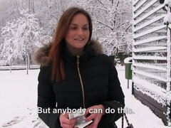 Chica, Mamada, Checa, Europeo, Despelote, Enorme, Al aire libre, Pov