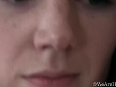 Lydia's Sexy Striptease Interview with Hairy Brunette