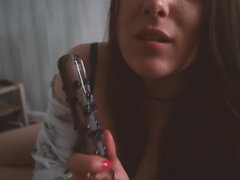 Leie, Braunhaarige, Selbstgemacht, Anleitung, Natürlich, Orgasmus, Pov, Jungendliche (18+)