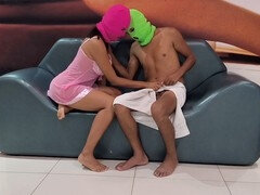 18, チン, ラティーナ, 淫乱熟女, 小柄, オマンコ, ストッキング, 締まりの良い