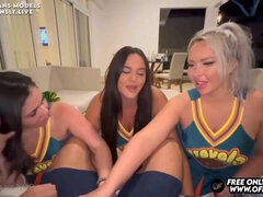 Three Busty Cheerleaders in AMateur threesome Hardcore - cock sharing sluts
