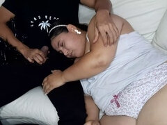 Amateur, Pareja, Hija, Europeo, Besar, Latina, Mamá, Chupando