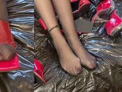 Couple, Fétiche, Allemand, Talons, Fait maison, Orgasme, Chaussures, Jarretelles