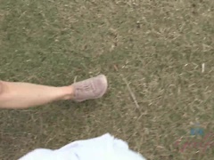 素人, ビーチ, ブロンド, フェラチオ, 手コキする, オイル, オーガズム, オッパイの