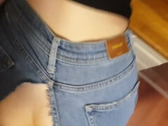 Leie, In den arsch, Braunhaarige, Spermaladung, Hd, Selbstgemacht, Jeans, Pov