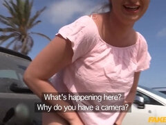 デカパイ, フェラチオ, 車, 捕まる, Hd, 怪物, 公共, 現実