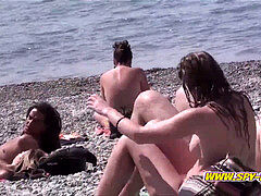 Leie, Strand, Frau, Behaart, Latina, Im freien, Titten, Spanner