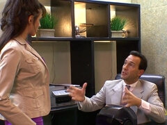 デカチン, デカパイ, 中出し, ハードコア, 淫乱熟女, オフィス, オージー, オッパイの