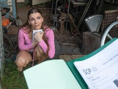 デカ尻, デカチン, フェラチオ, バック, アウトドア, オマンコ, 恥ずかしがりや