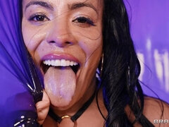 Kinky chick pleases her lover with an interracial blowjob