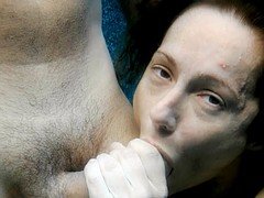 Sperma shot, Likken, Roodharige vrouw, Rijden, Onderwater